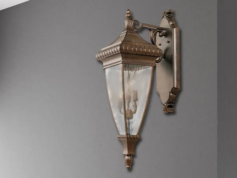 Große historische Außenwand Laterne VENETIAN RAIN, Bronze Höhe 79cm