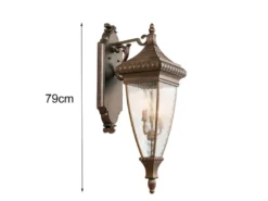 Große historische Außenwand Laterne VENETIAN RAIN, Bronze Höhe 79cm