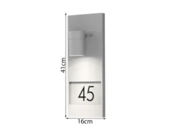 Große LED Außenwandleuchte / Hausnummernleuchte Downlight, Grau