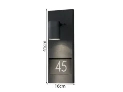 Große LED Außenwandleuchte / Hausnummernleuchte Downlight, Schwarz