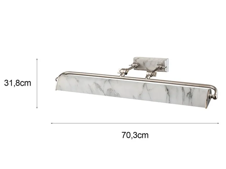 Große LED Bilderleuchte in Marmoroptik, verstellbar, Breite 70cm