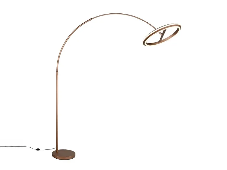 Große LED Bogenlampe AMADOR dimmbar aus Metall Coffee, Höhe 205cm