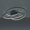 Große LED Deckenlampe GALE Schwarz, dimmbar über Schalter, Breite 60cm