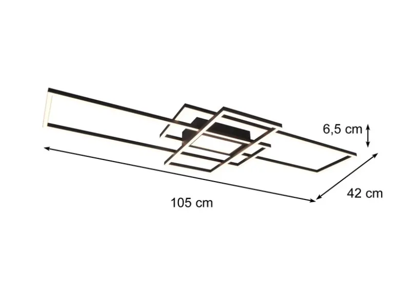 Große LED Deckenleuchte CANTA hell mit 6.600 Lumen, dimmbar, Anthrazit B: 105cm