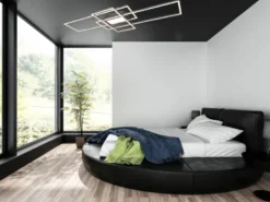 Große LED Deckenleuchte CANTA hell mit 6.600 Lumen, dimmbar, Silber Breite 105cm