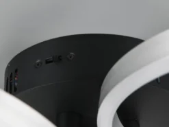 Große LED Deckenleuchte CARUSO Schwarz Silber dimmbar über Lichtschalter, Ø 65cm