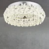 Große LED Deckenleuchte DIANN mit Glaskristallen in Blütenoptik, Ø 50cm