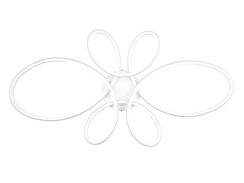 Große LED Deckenleuchte FLY geschwungen Weiß, Breite 83cm