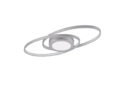 Große LED Deckenleuchte GALAXY Silber, dimmbar über Schalter, Breite 57cm