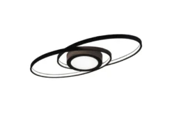Große LED Deckenleuchte GALAXY Schwarz, dimmbar über Schalter, Breite 57cm