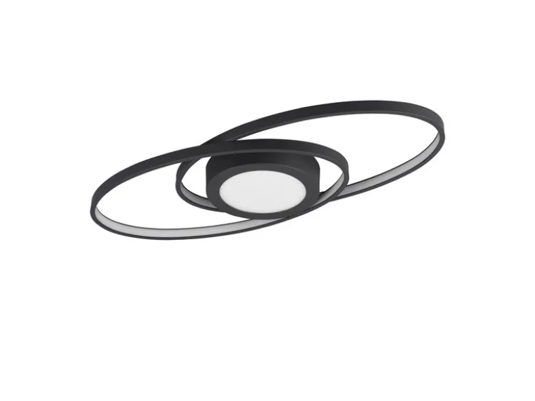 Große LED Deckenleuchte GALAXY Schwarz, dimmbar über Schalter, Breite 57cm