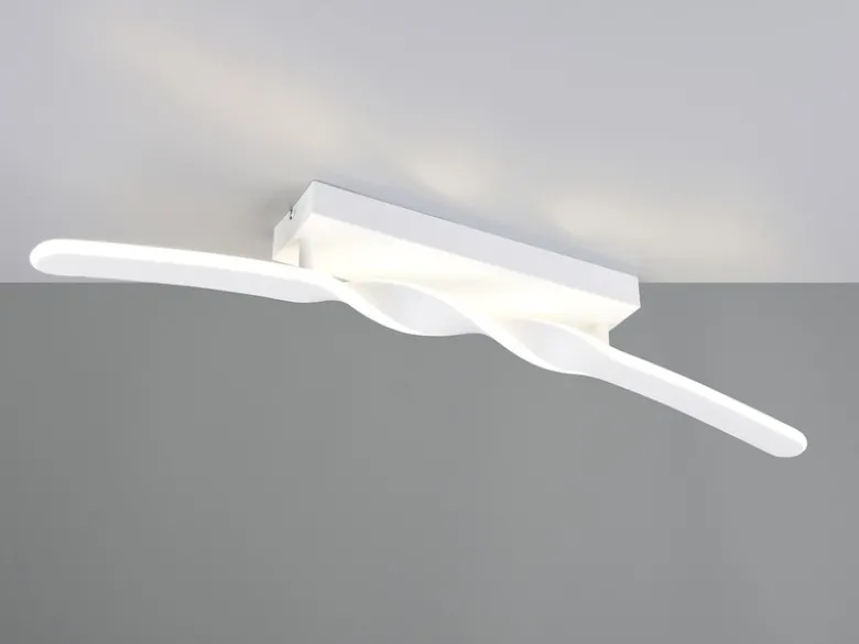 Große LED Deckenleuchte GINKO Metall Weiß, Wandleuchte Breite 79cm