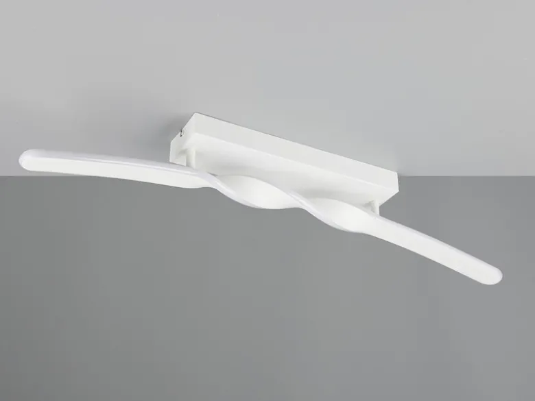 Große LED Deckenleuchte GINKO Metall Weiß, Wandleuchte Breite 79cm