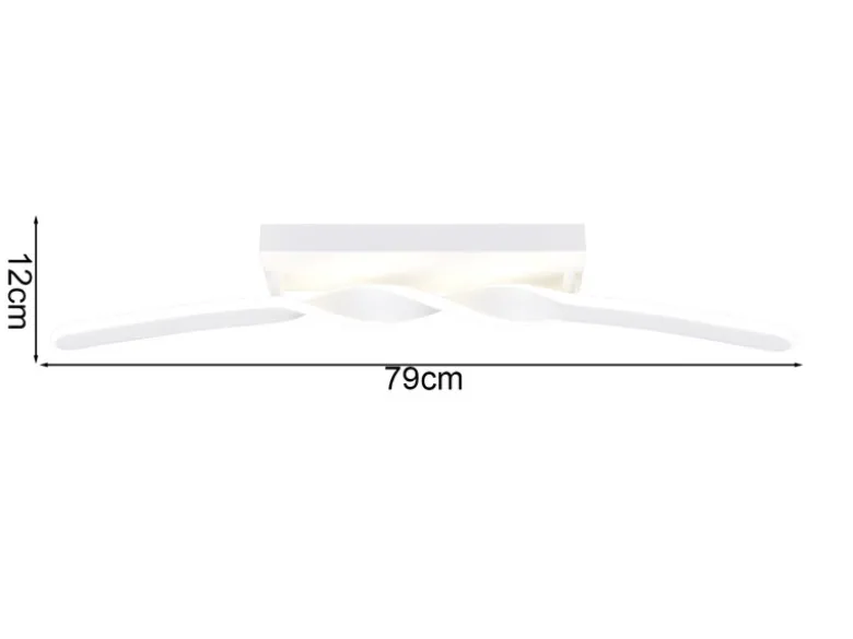 Große LED Deckenleuchte GINKO Metall Weiß, Wandleuchte Breite 79cm