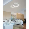 Große LED Deckenleuchte GRANADA 2 Ringe Schwarz Gold, dimmbar, Breite 85cm