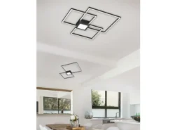 Große LED Deckenleuchte HYDRA dimmbar & extra flach, Silber, Breite 65cm