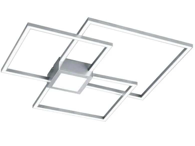Große LED Deckenleuchte HYDRA dimmbar & extra flach, Silber, Breite 65cm