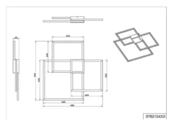 Große LED Deckenleuchte HYDRA dimmbar & extra flach, Anthrazit, Breite 65cm