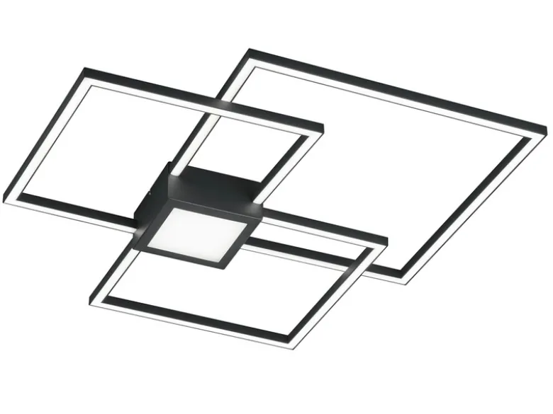Große LED Deckenleuchte HYDRA dimmbar & extra flach, Anthrazit, Breite 65cm