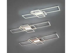 Große LED Deckenleuchte IRVINE Weiß mit Fernbedienung hell & dimmbar, B: 105cm