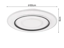 Große LED Deckenleuchte JORA flach & hell, mit Fernbedienung dimmbar Ø 60cm