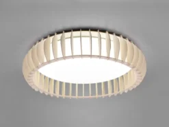 Große LED Deckenleuchte MONTE mit Naturholzlamellen & Fernbedienung, Ø 60cm
