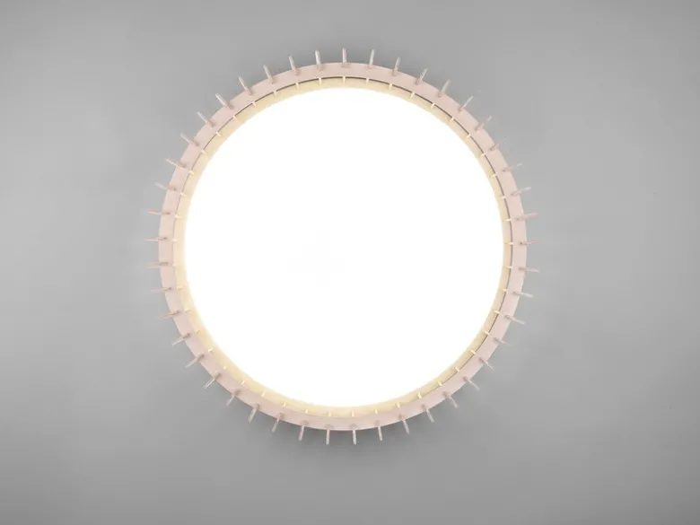 Große LED Deckenleuchte MONTE mit Naturholzlamellen & Fernbedienung, Ø 60cm