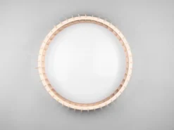 Große LED Deckenleuchte MONTE mit Naturholzlamellen & Fernbedienung, Ø 60cm