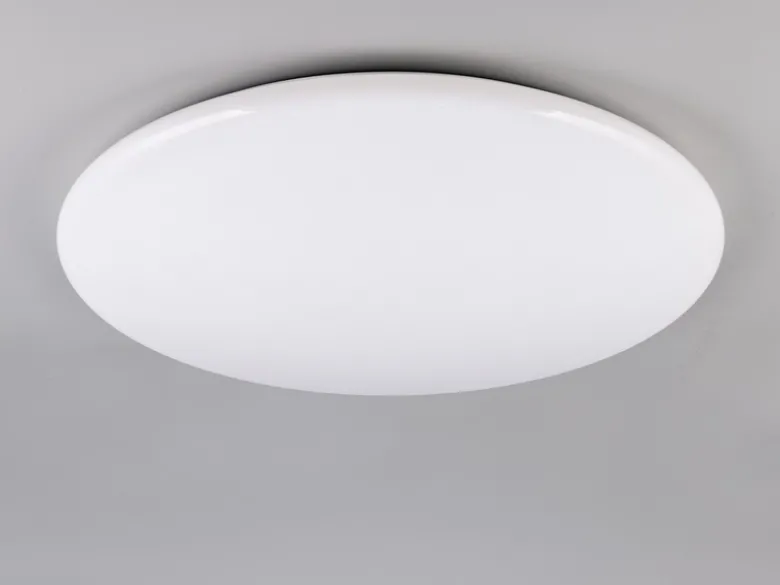 Große LED Deckenleuchte NANDO in Weiß, flach, Lichtfarbe einstellbar, Ø 70cm