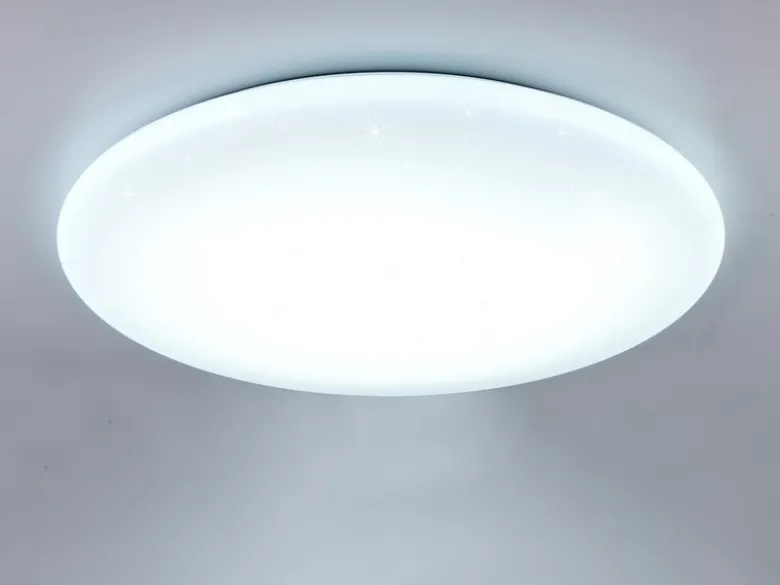 Große LED Deckenleuchte NANDO in Weiß, flach, Lichtfarbe einstellbar, Ø 70cm