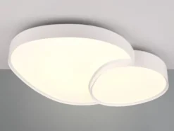 Große LED Deckenleuchte RISE mit Fernbedienung Weiß, Breite 77cm