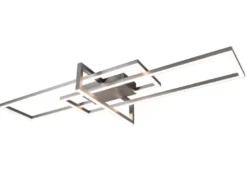 Große LED Deckenleuchte SALINAS mit Switch Dimmer Silber matt, Breite 100cm