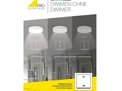Große LED Deckenleuchte SALINAS mit Switch Dimmer Schwarz, Breite 100cm