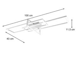 Große LED Deckenleuchte SALINAS mit Switch Dimmer Weiß matt, Breite 100cm