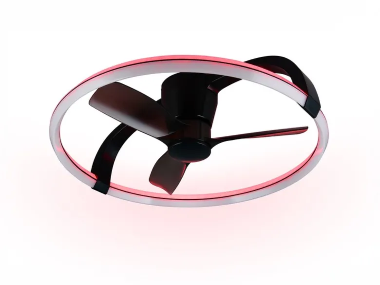 Große LED Deckenleuchte STOCKHOLM mit Ventilator, Fernbedienung & RGBW Ø 73,5cm