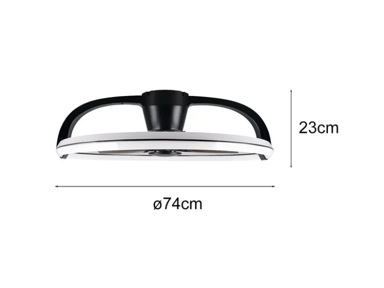 Große LED Deckenleuchte STOCKHOLM mit Ventilator, Fernbedienung & RGBW Ø 73,5cm
