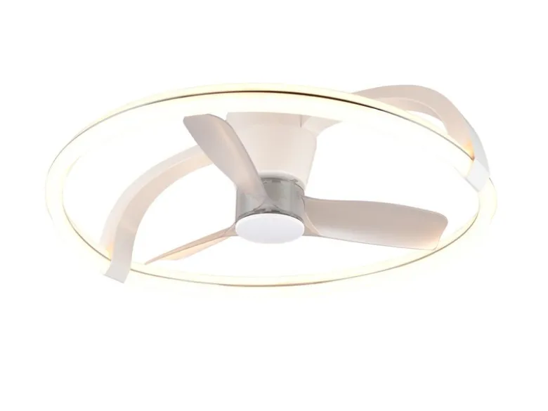 Große LED Deckenleuchte STOCKHOLM mit Ventilator & Fernbedienung Weiß, Ø 73,5cm