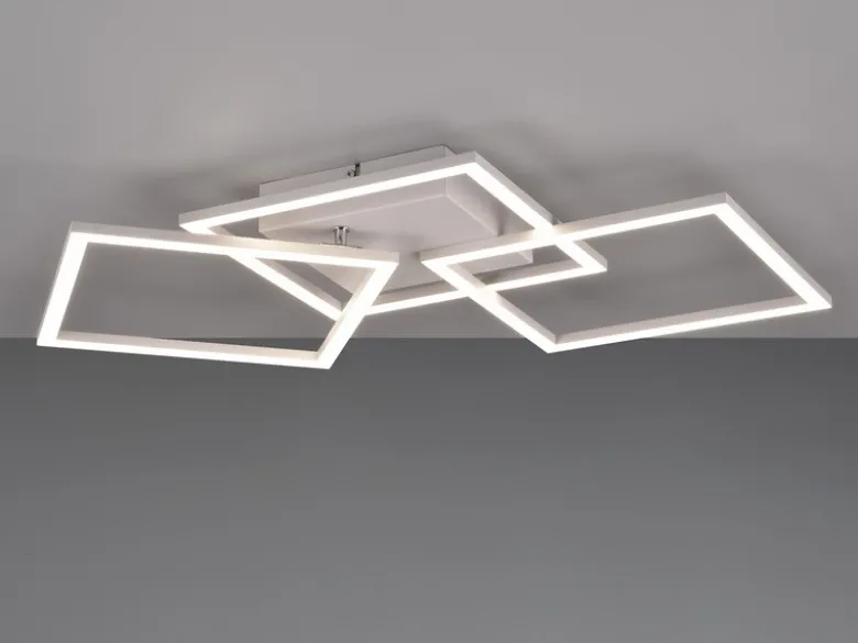 Große LED Deckenleuchte TRAIL Weiß schwenkbar, Neutralweiß, Breite 74cm