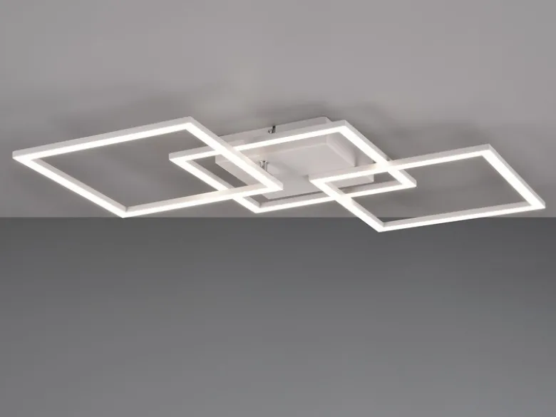 Große LED Deckenleuchte TRAIL Weiß schwenkbar, Neutralweiß, Breite 74cm
