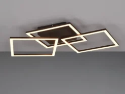 Große LED Deckenleuchte TRAIL Schwarz schwenkbare Module, Breite 74cm