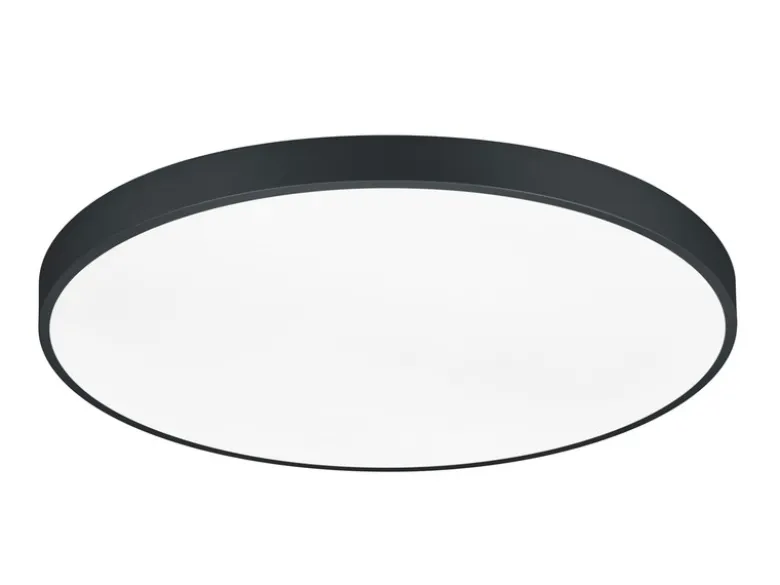 Große LED Deckenleuchte WACO Schwarz extern dimmbar, hell mit 12.400 Lumen Ø75cm