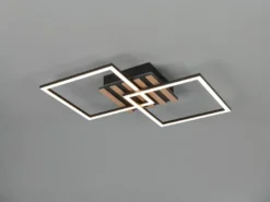 Große LED Deckenleuchte ZARO Schwarz flach quadratisch schwenkbar Breite 59,5cm