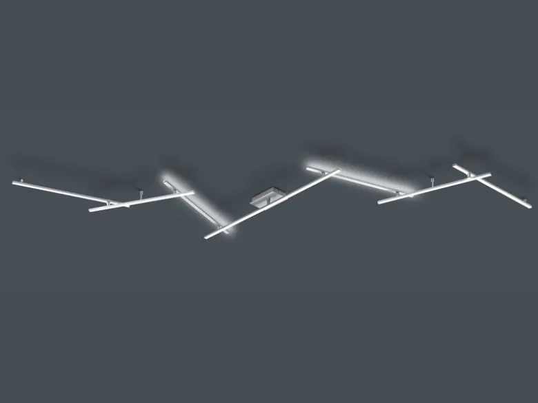 Große LED Deckenschiene INDIRA Silber schwenkbar bis 345cm breit