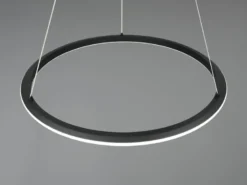 Große LED Pendelleuchte AMADOR Schwarz, dimmbar & Lichtfarbe einstellbar Ø 75cm