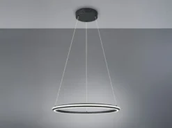 Große LED Pendelleuchte AMADOR Schwarz, dimmbar & Lichtfarbe einstellbar Ø 75cm