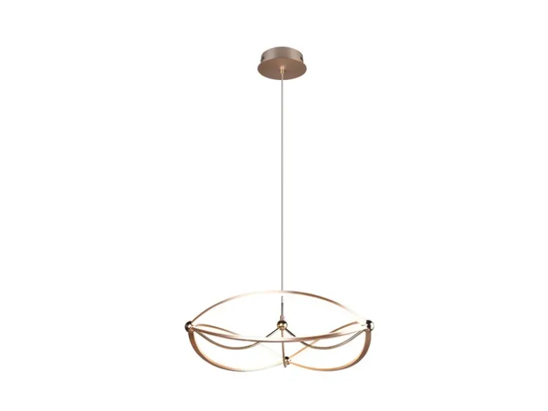 Große LED Pendelleuchte CHARIVARI Messing matt, Ø 62cm