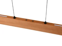 Große LED Pendelleuchte EDGEWOOD mit Holz, dimmbar & höhenverstellbar, B: 150cm