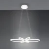 Große LED Pendelleuchte FLY geschwungen Weiß, Breite 83cm