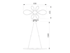 Große LED Pendelleuchte FLY geschwungen Weiß, Breite 83cm