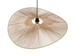 Große LED Pendelleuchte geflochten aus Papiergarn, Lampenschirm Ø 78cm